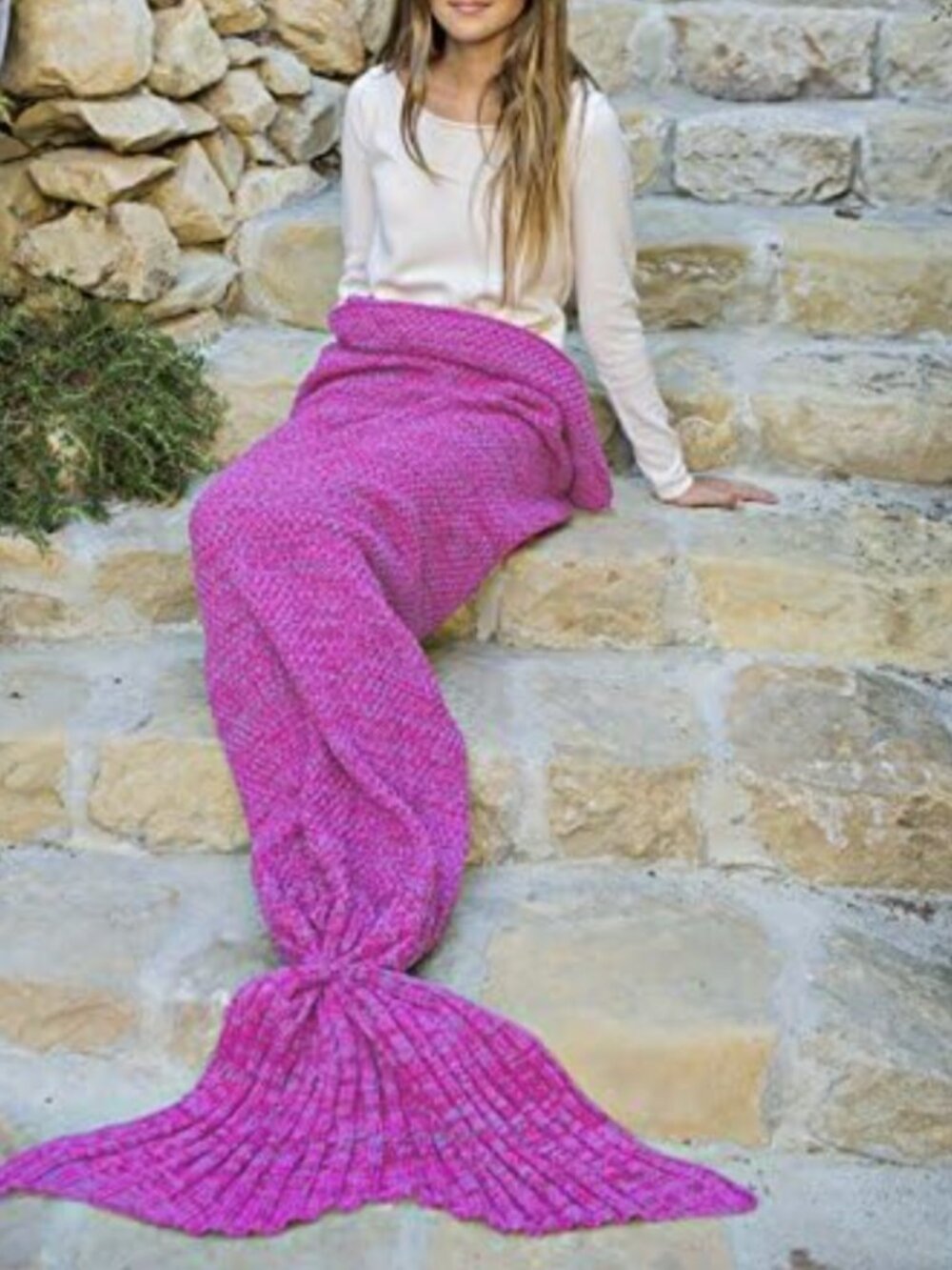 Riviera Towel Company - Mermaid Tail Blanket - Crochet, LIKE NEW